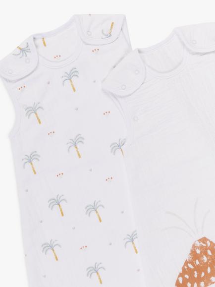 John Lewis Desert Dino Palm Baby Sleeping Bag, 0.5 - 1 Tog, Pack of 2 - view 2, Multi