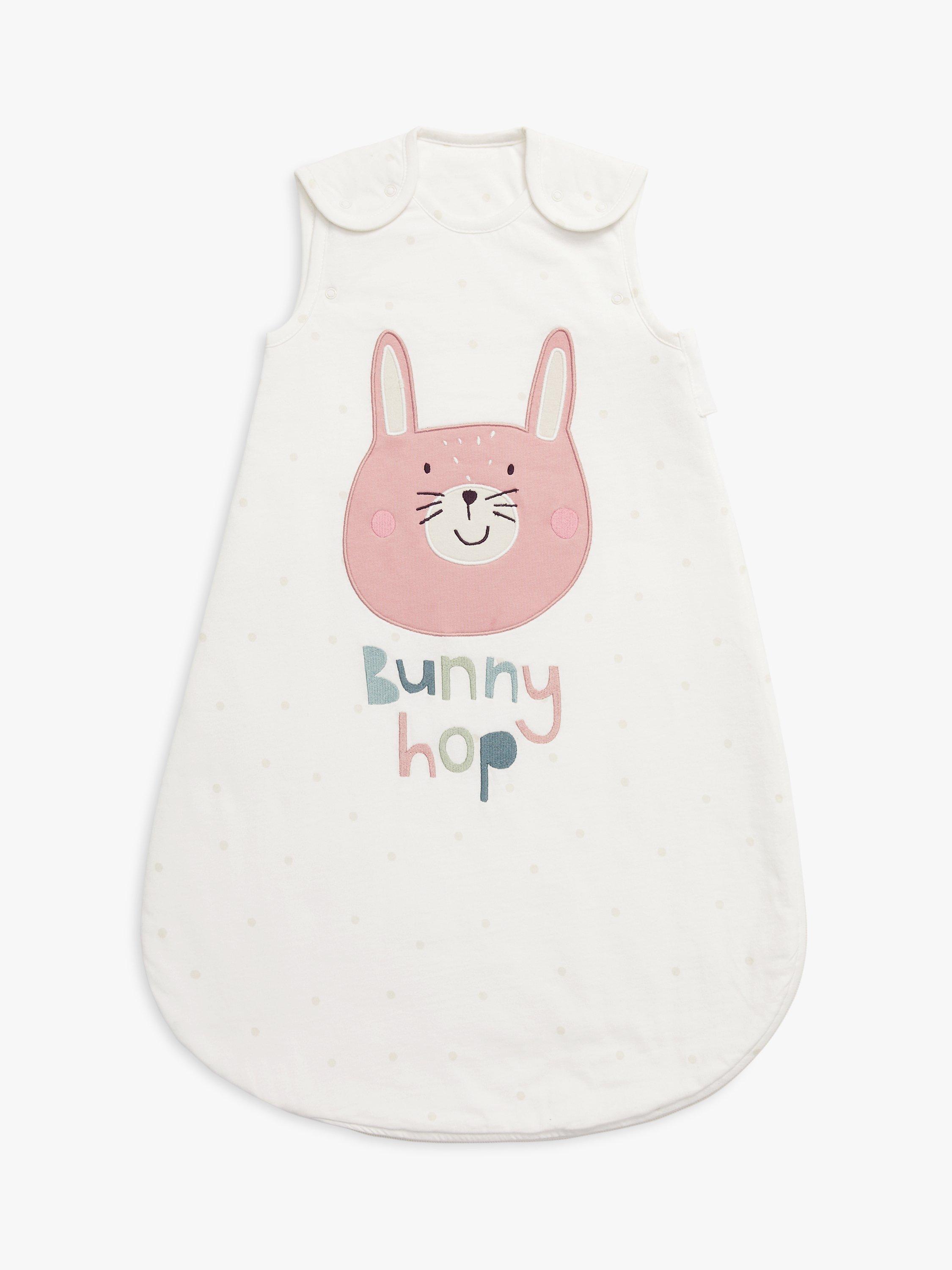 John Lewis Bunny Hop Sleeping Bag, 1 Tog, White/Multi