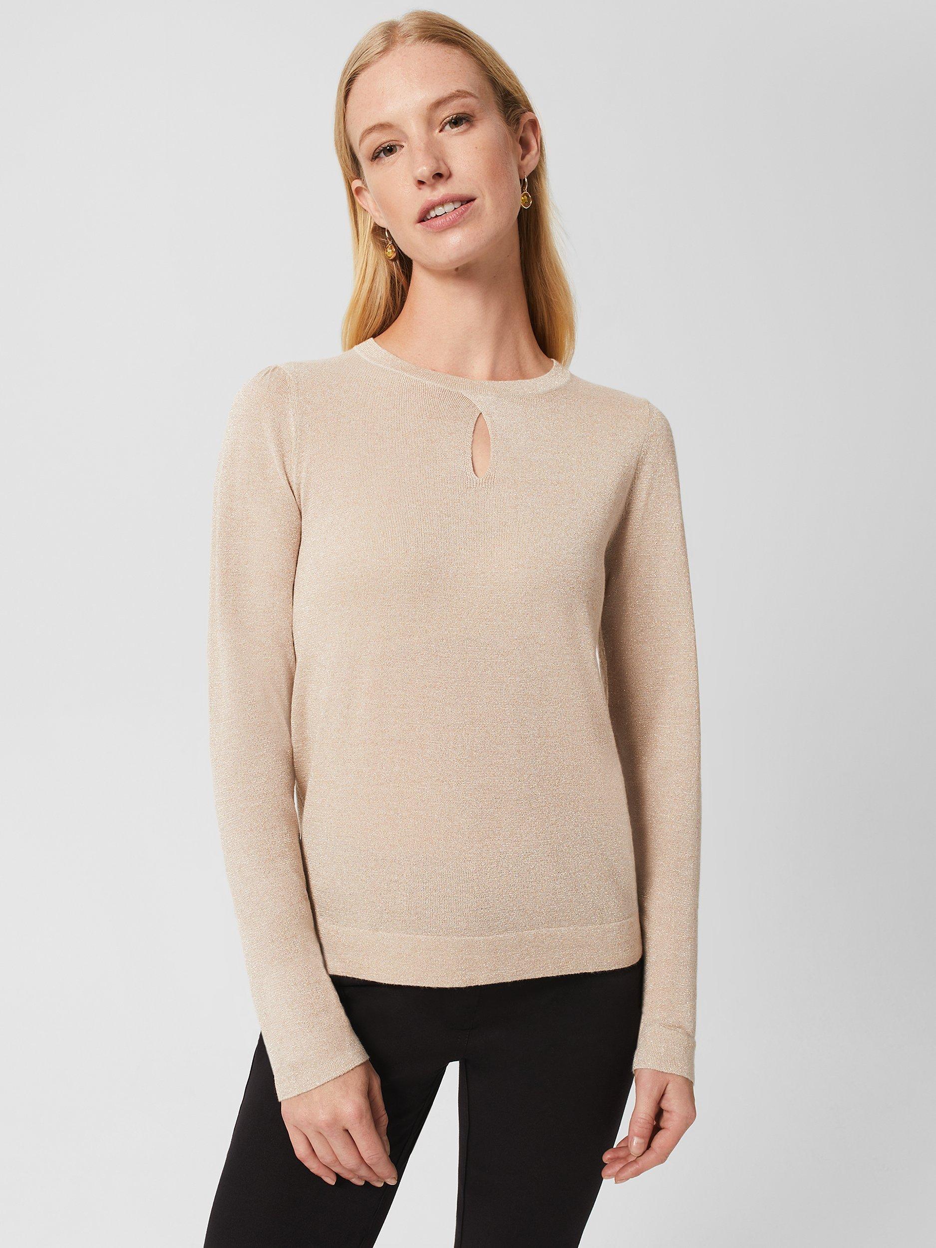 Hobbs Marlena Cut-Out Jumper, Beige