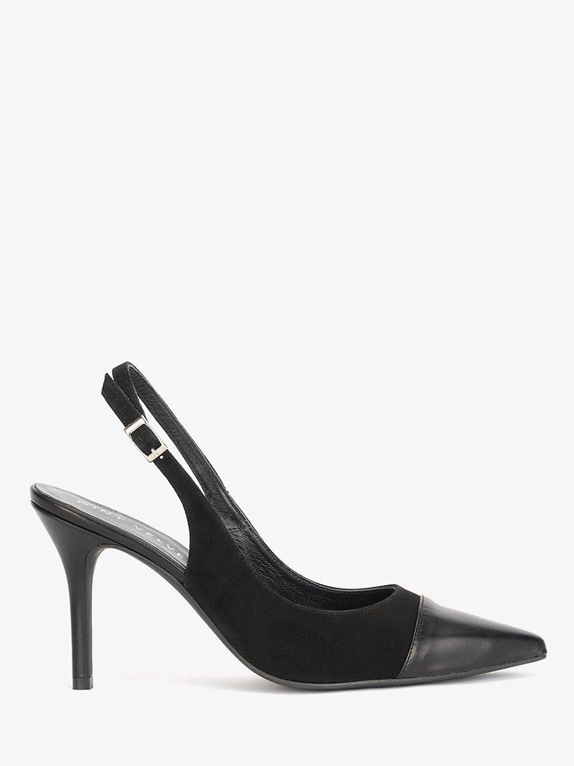 Mint Velvet Bea Leather Toe Cap Court Shoes, Black