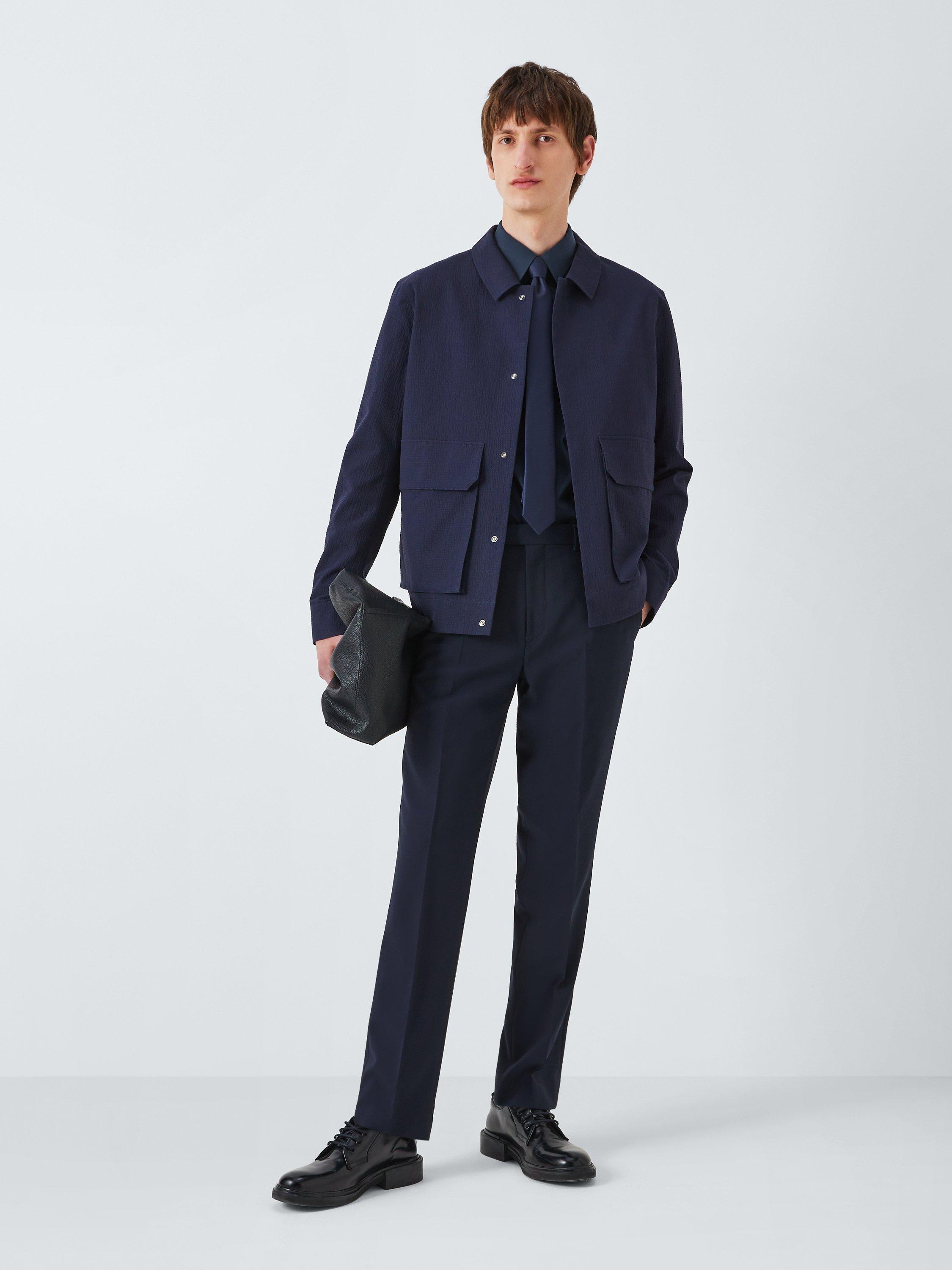 Product image 3 of 10, which shows Kin Stretch Poplin Slim Fit Shirt, Navy, 14.5R