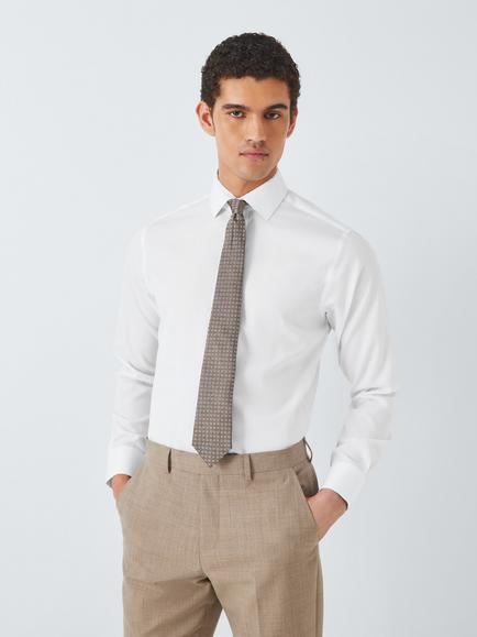 John Lewis Non Iron Twill Slim Fit Single Cuff Shirt, White