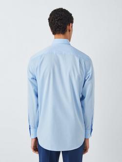 John Lewis Non Iron Twill Regular Fit Single Cuff Shirt - view 2, Blue