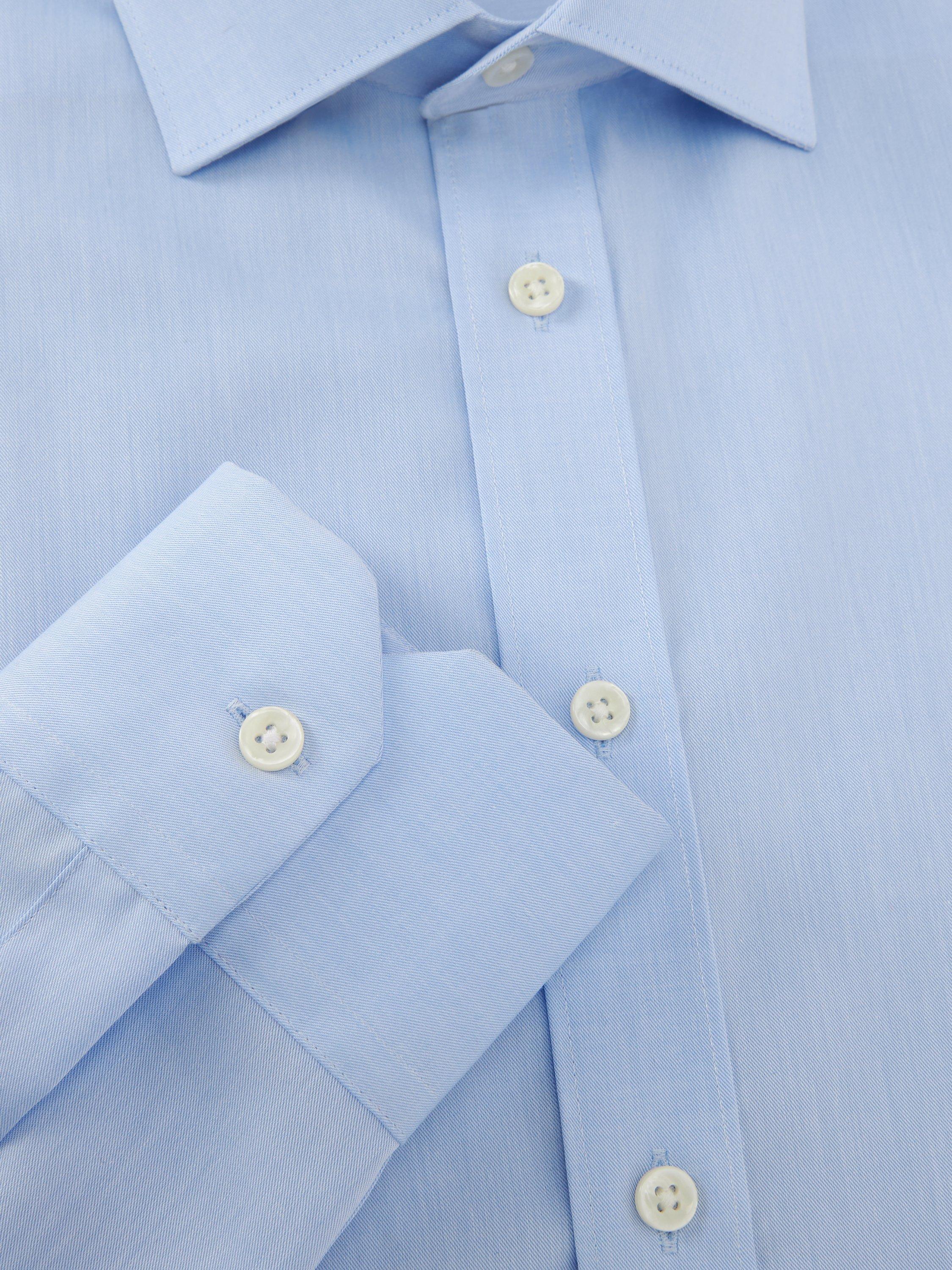 Product image 7 of 10, which shows John Lewis Non Iron Twill Slim Fit Single Cuff Shirt, Blue, 14.5R