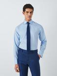 John Lewis Non Iron Twill Double Cuff Tailored Fit Shirt, Blue