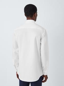 John Lewis Non Iron Self Stripe Tailored Fit Shirt, White - view 2, White