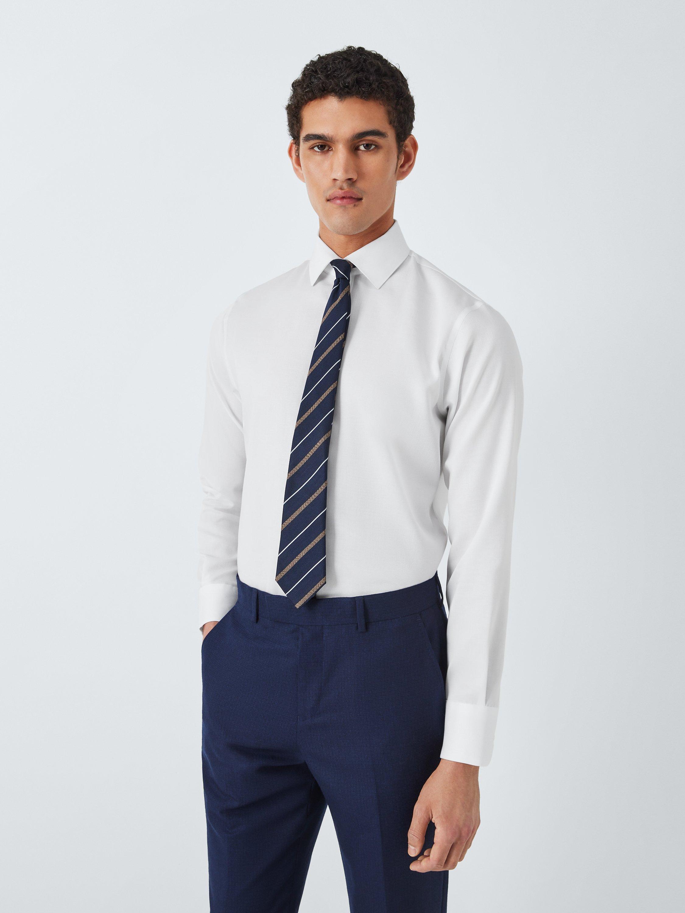 John Lewis Dobby Tailored Fit Shirt White