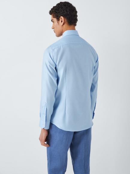 John Lewis Dobby Slim Fit Shirt, Blue - view 2, Blue