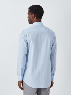 John Lewis Stripe Tailored Fit Shirt, Light Blue - view 2, Light Blue