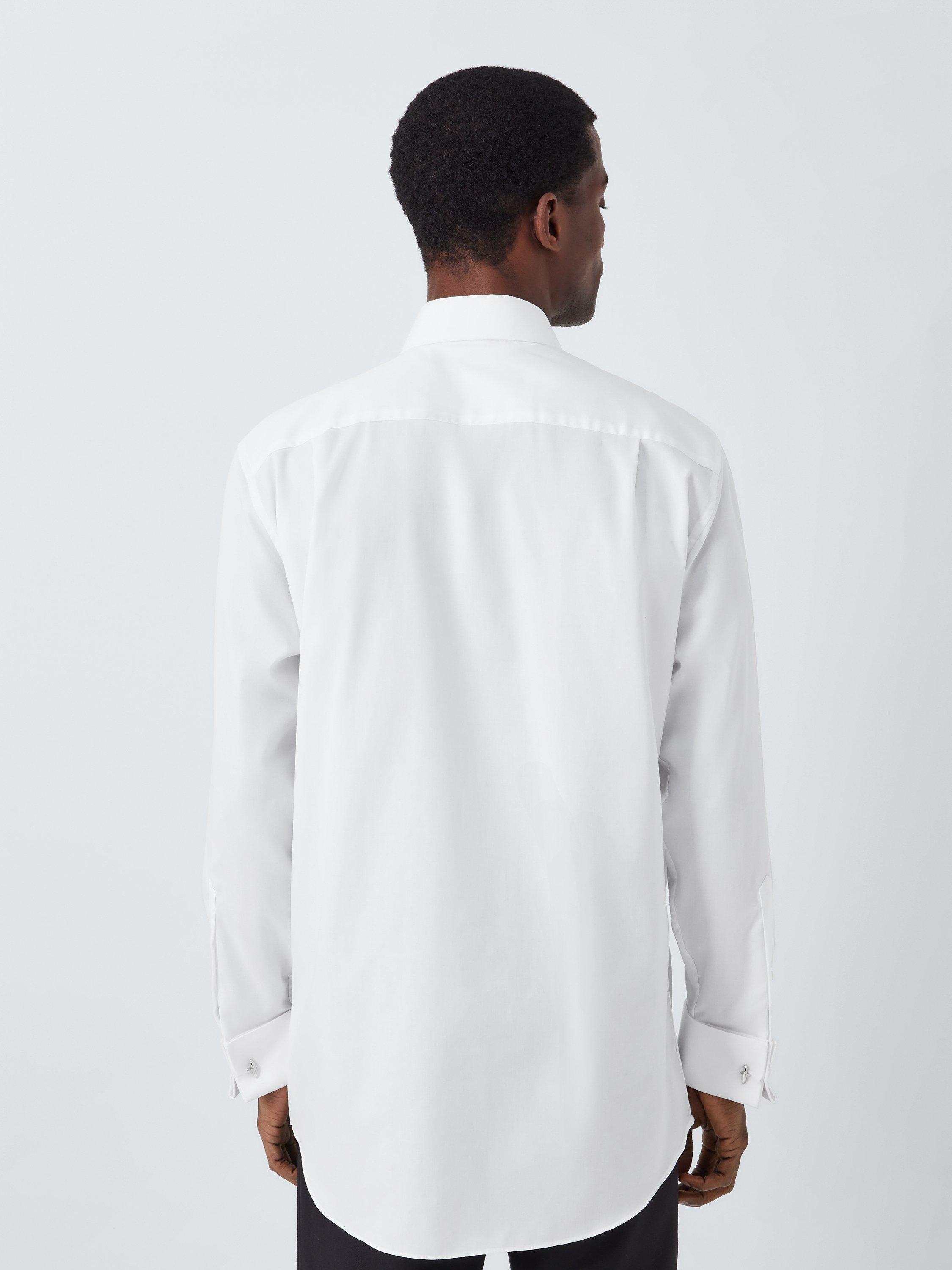 John Lewis Pleated Point Collar Regular Fit Dress Shirt White