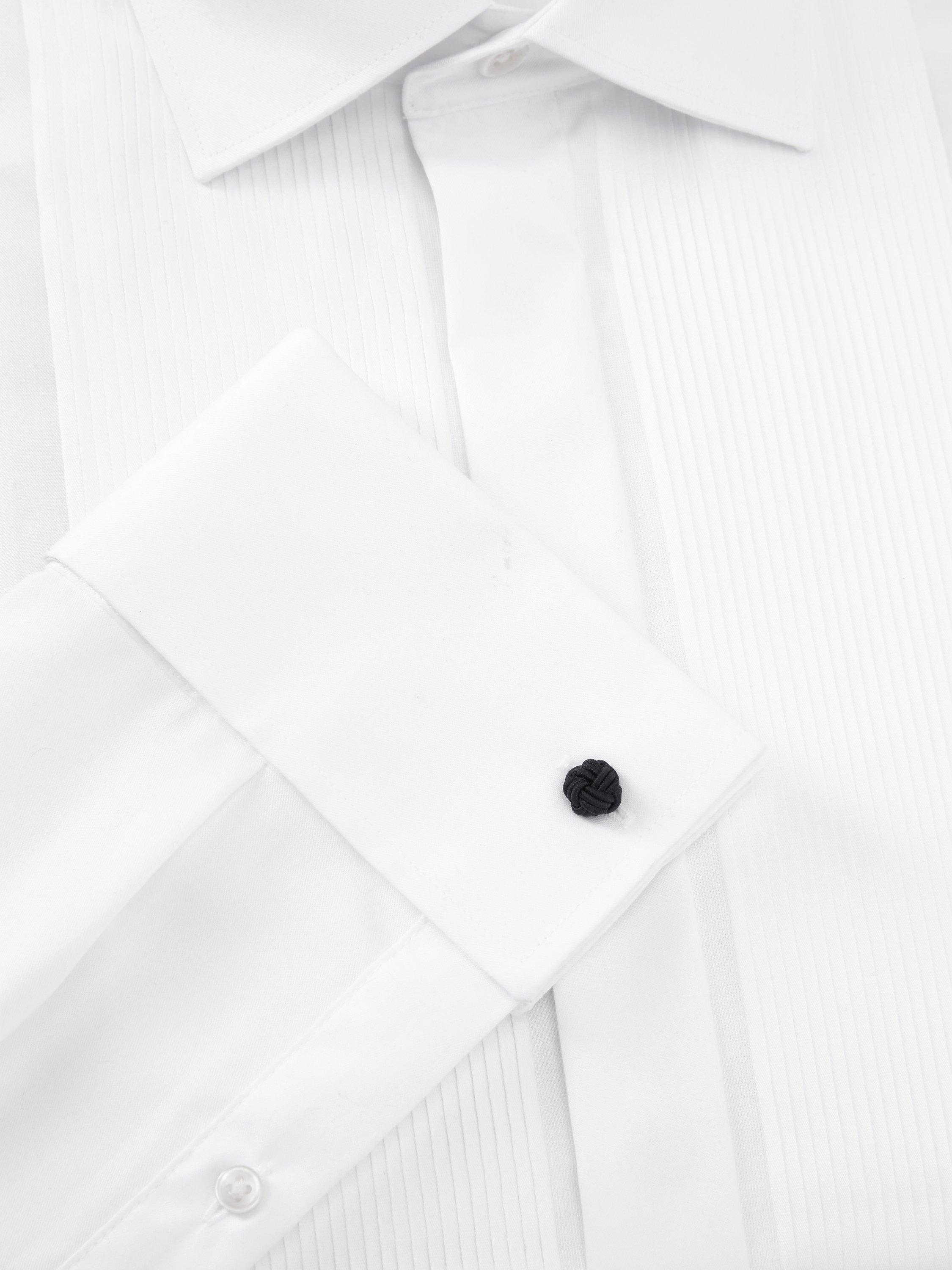 Product image 7 of 10, which shows John Lewis Pleated Point Collar Regular Fit Dress Shirt, White, 15R