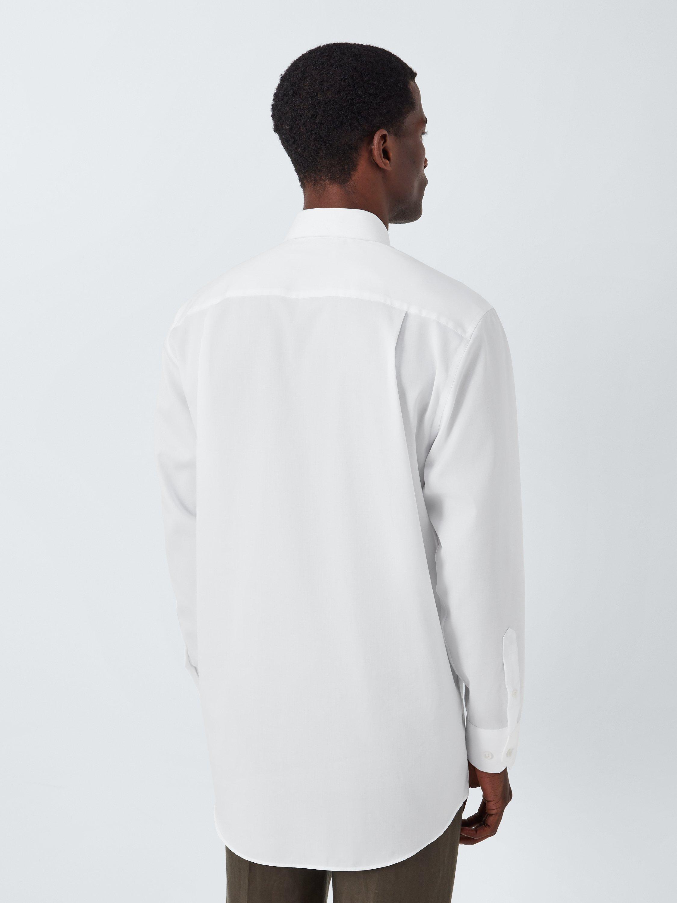 Product image 2 of 10, which shows John Lewis Non Iron Twill Regular Fit Single Cuff Shirt, White, 15R