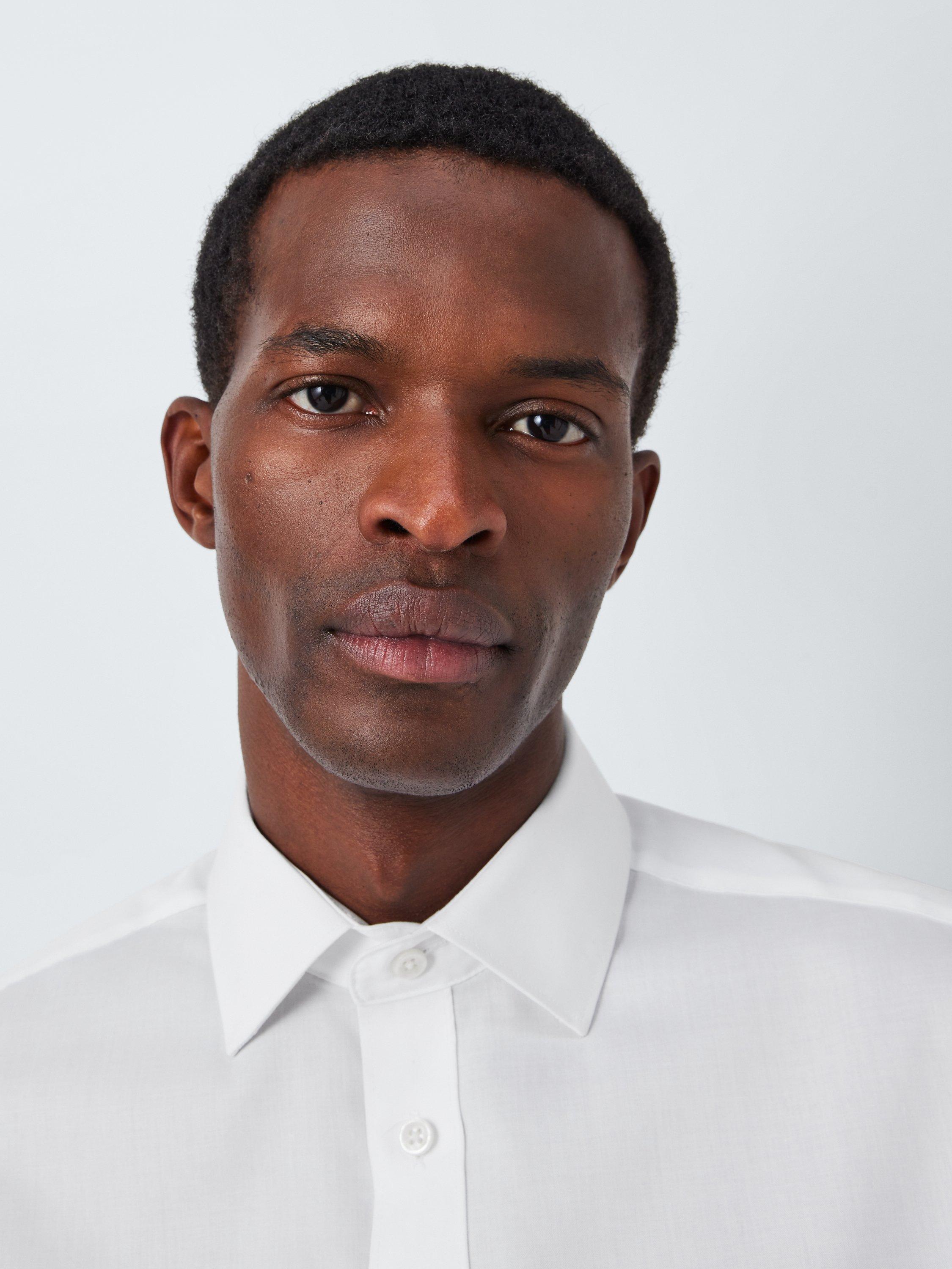 Product image 5 of 10, which shows John Lewis Non Iron Twill Regular Fit Single Cuff Shirt, White, 15R