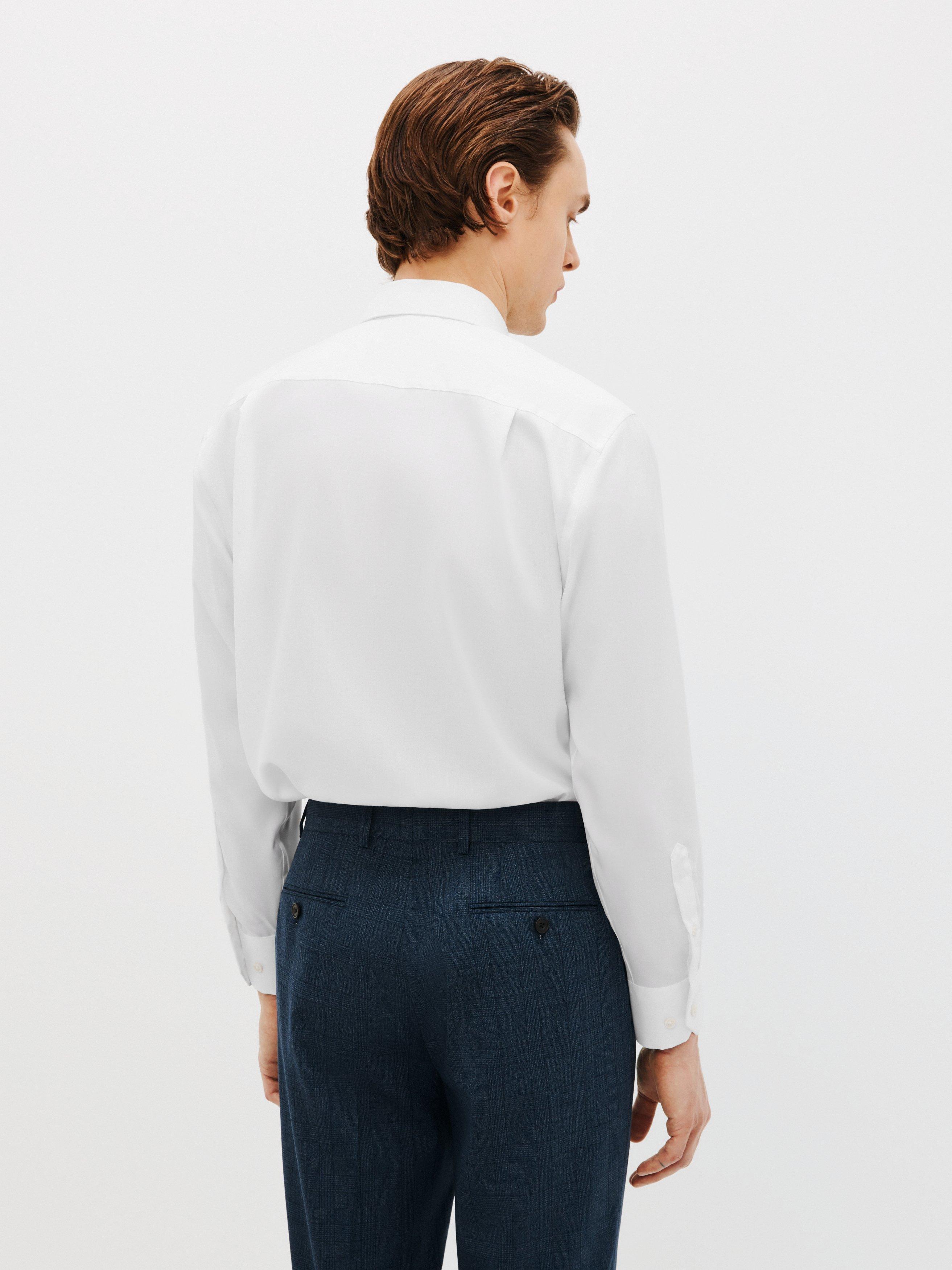 Product image 9 of 10, which shows John Lewis Non Iron Twill Regular Fit Single Cuff Shirt, White, 15R