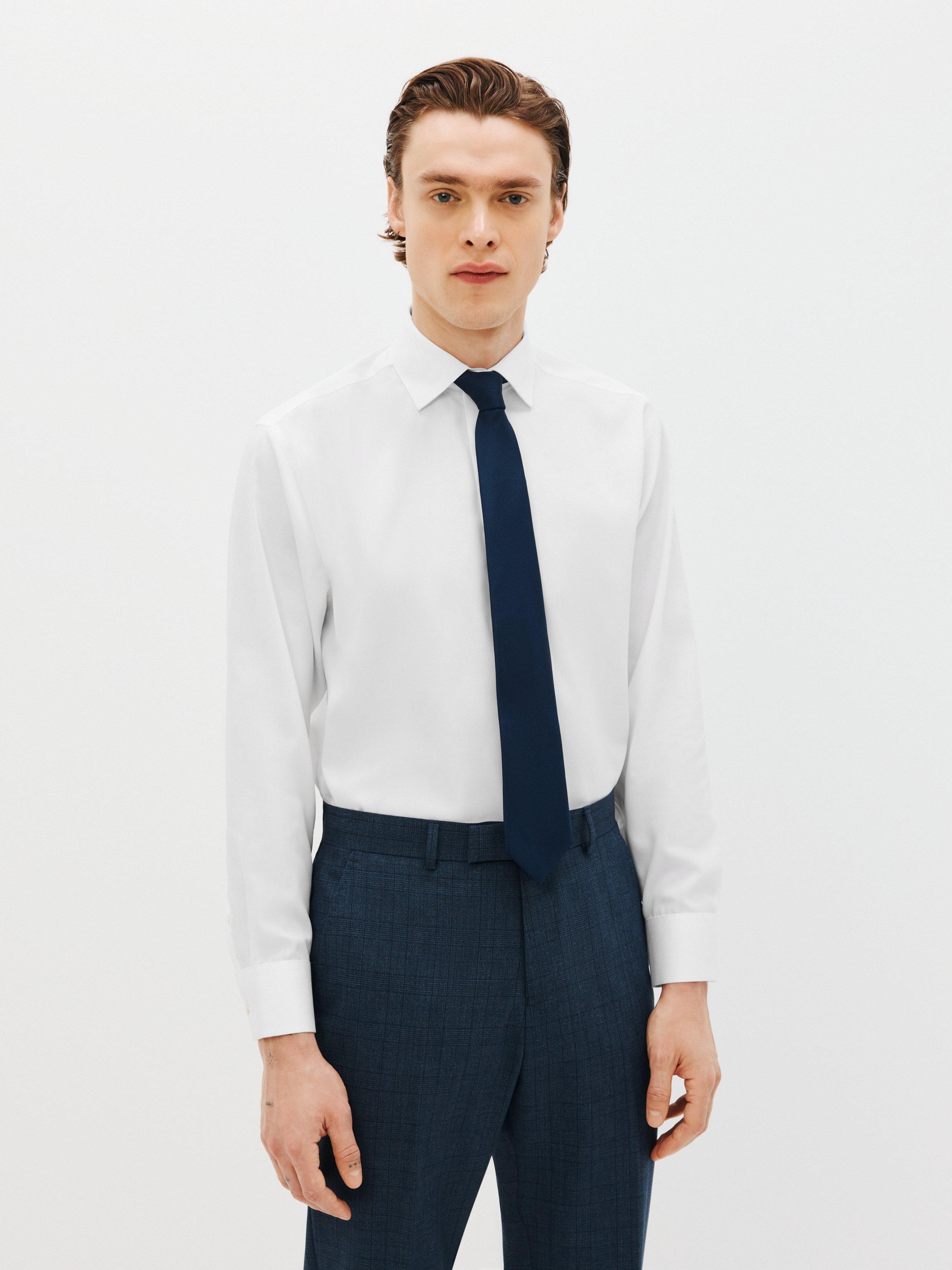 Product image 10 of 10, which shows John Lewis Non Iron Twill Regular Fit Single Cuff Shirt, White, 15R
