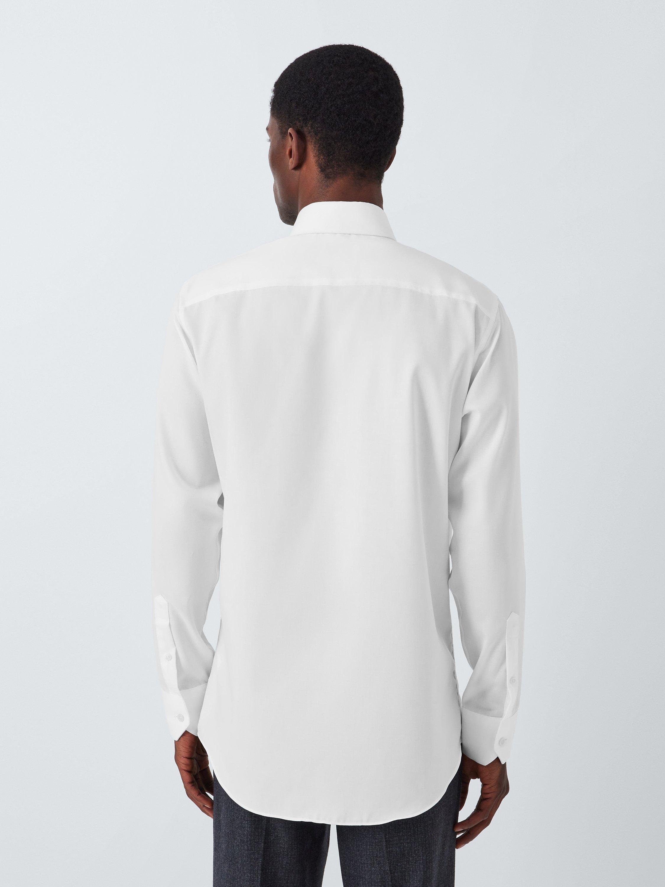 John Lewis Non Iron Twill Tailored Fit Shirt, White, 16.5L