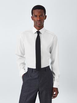 John Lewis Non Iron Twill Regular Fit Double Cuff Shirt, White