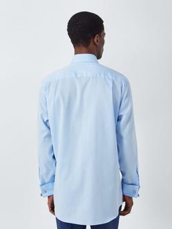 John Lewis Non Iron Twill Regular Fit Double Cuff Shirt - view 2, Blue