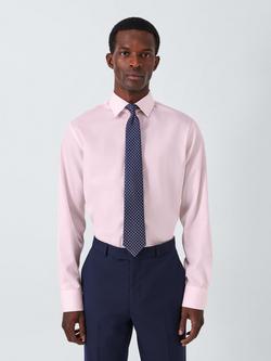 John Lewis Non Iron Twill Tailored Fit Shirt, Pink