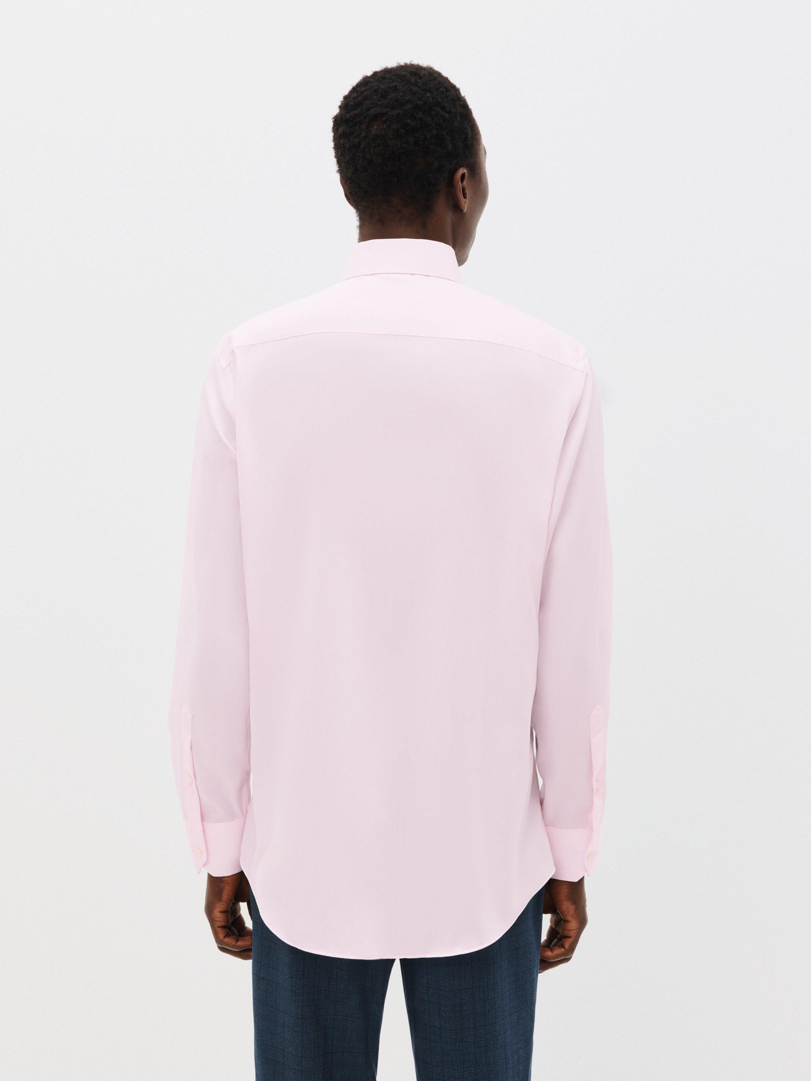 Product image 9 of 10, which shows John Lewis Non Iron Twill Tailored Fit Shirt, Pink, 15R