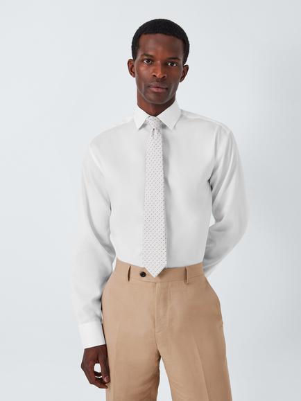 John Lewis Dobby Regular Fit Shirt, White