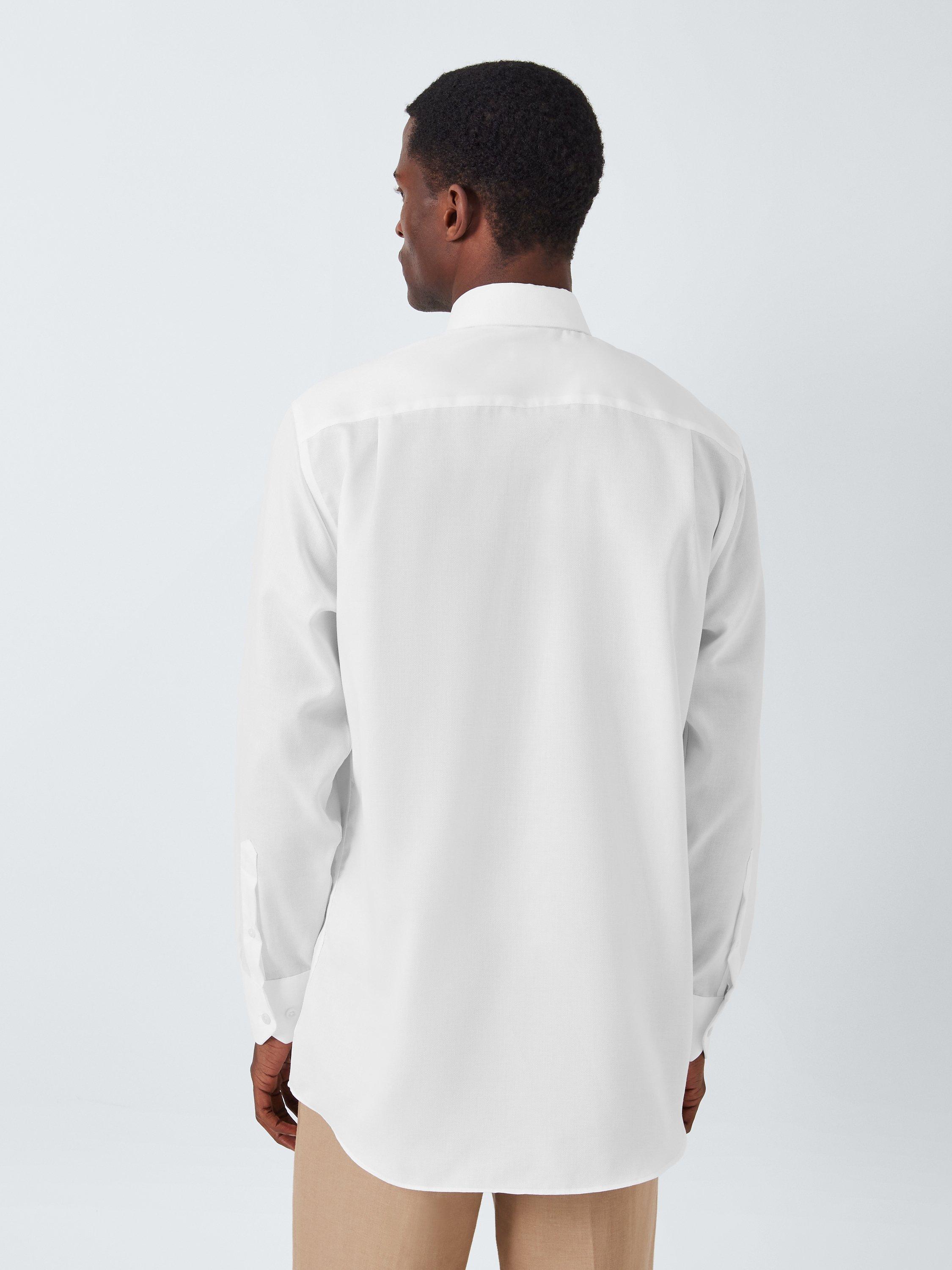 John Lewis Dobby Regular Fit Shirt, White, 17.5R