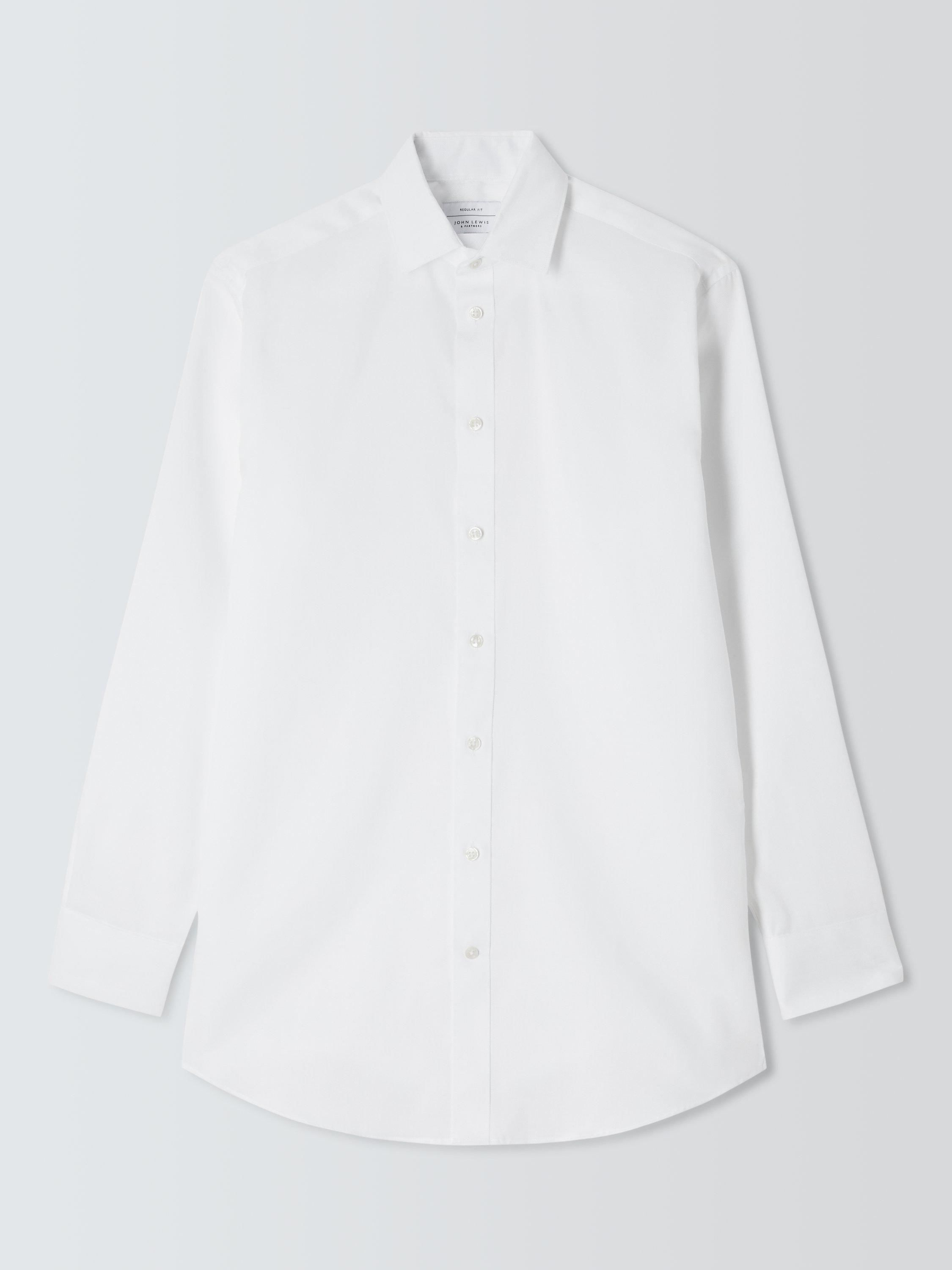 John Lewis Dobby Regular Fit Shirt, White, 17.5R