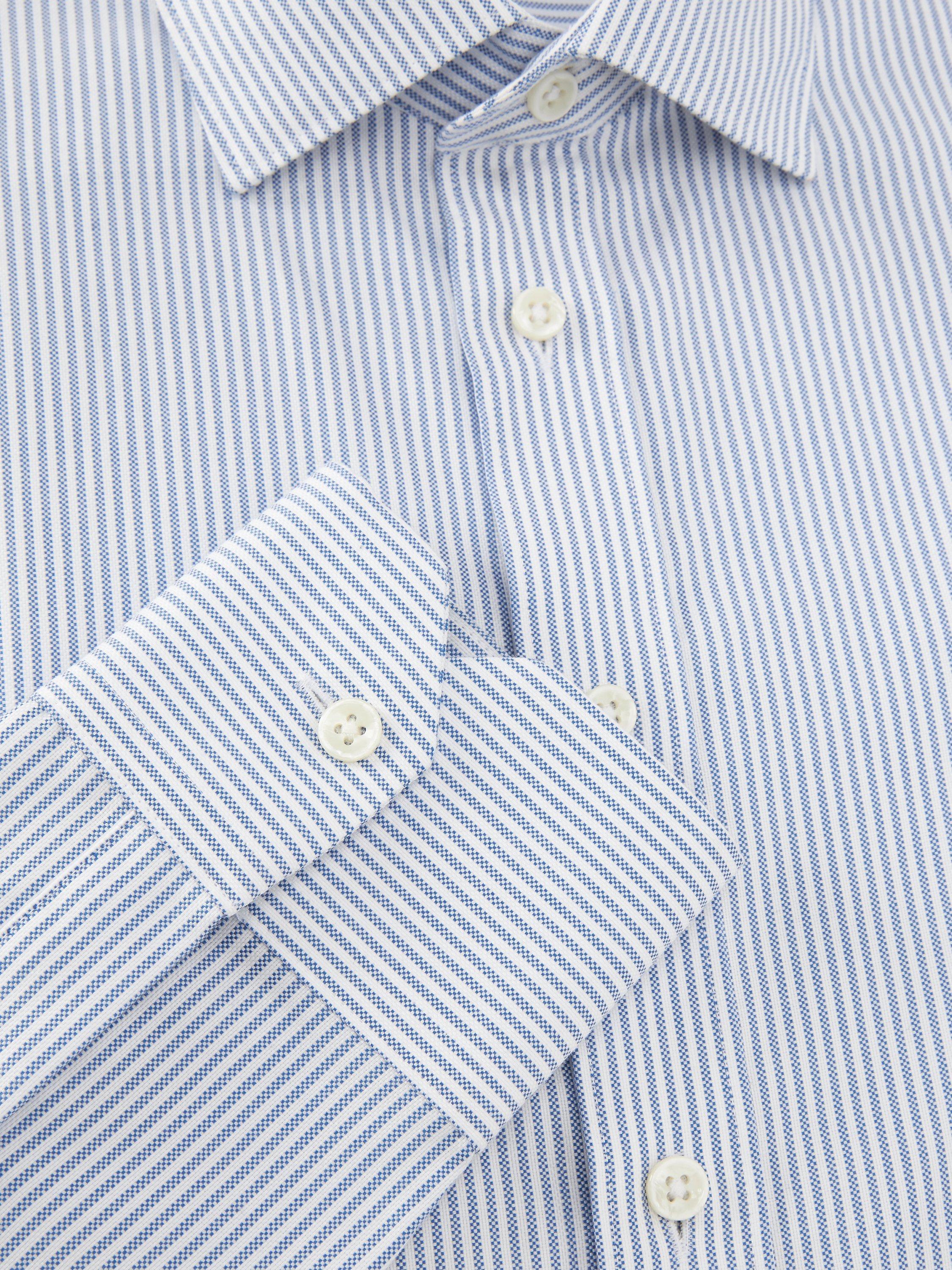 Product image 7 of 9, which shows John Lewis Oxford Stripe Tailored Fit Shirt, Blue Stripe, 15R