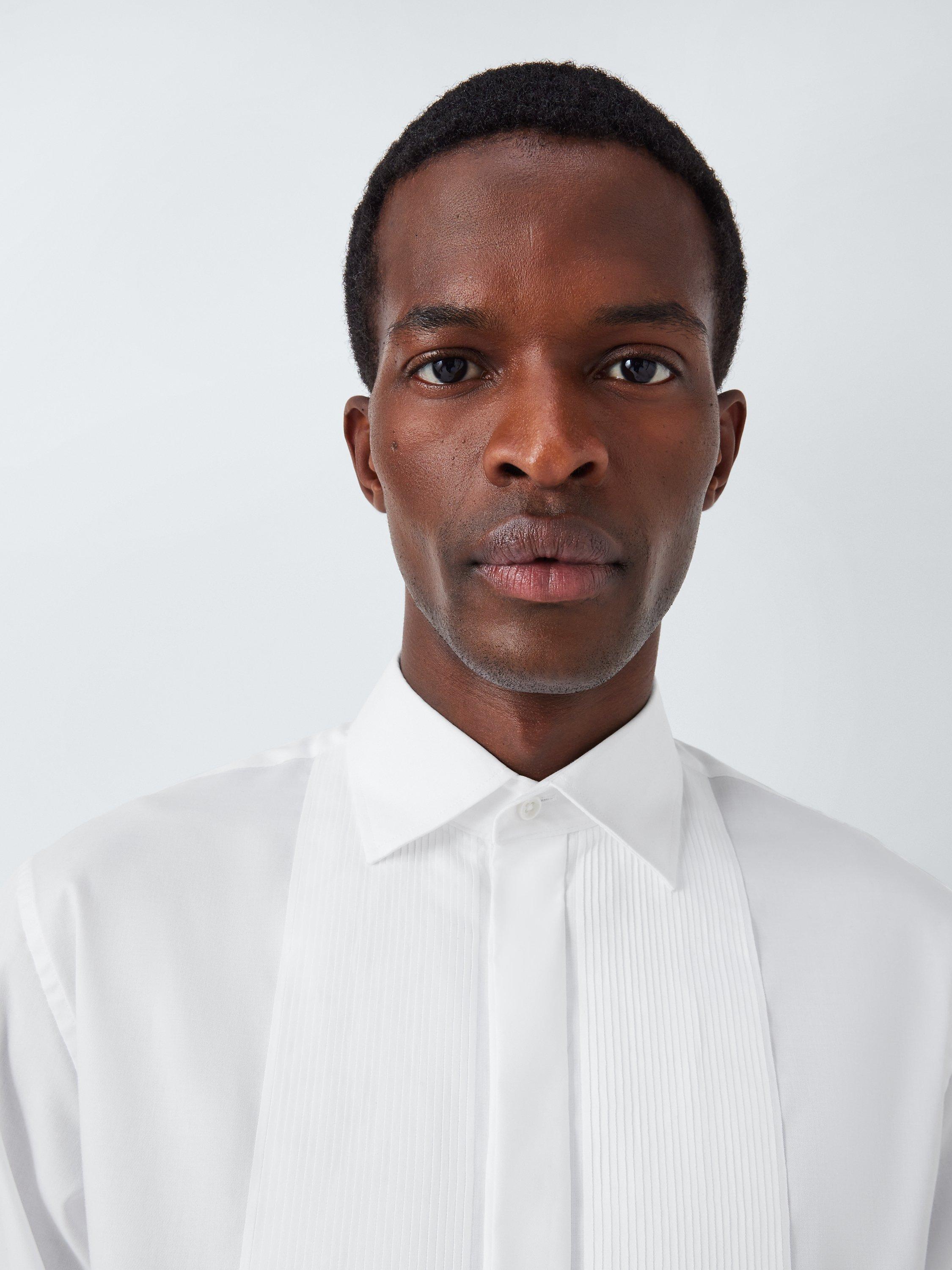 Product image 5 of 10, which shows John Lewis Pleated Point Collar Tailored Fit Dress Shirt, White, 15R
