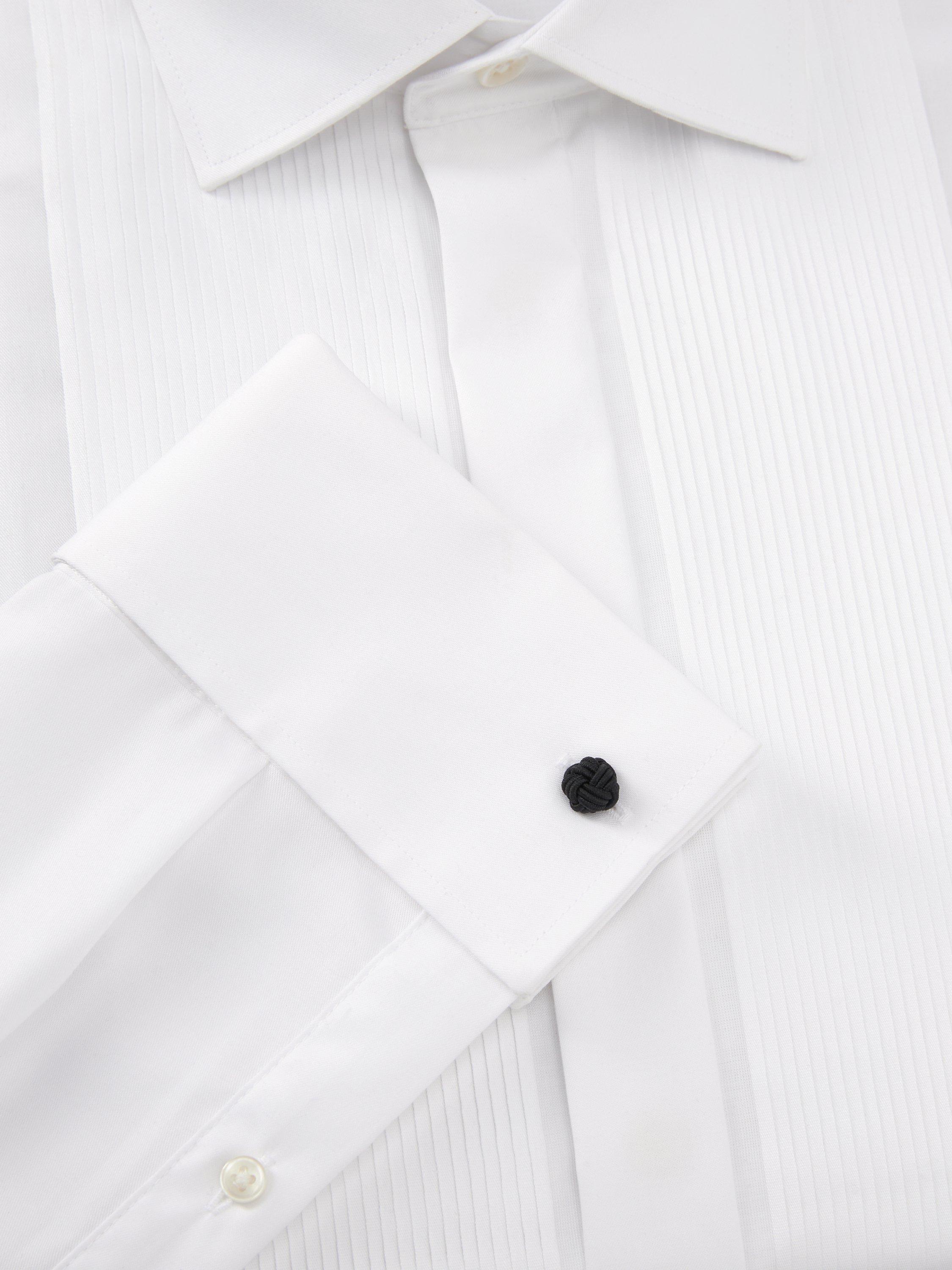 Product image 7 of 10, which shows John Lewis Pleated Point Collar Tailored Fit Dress Shirt, White, 15R