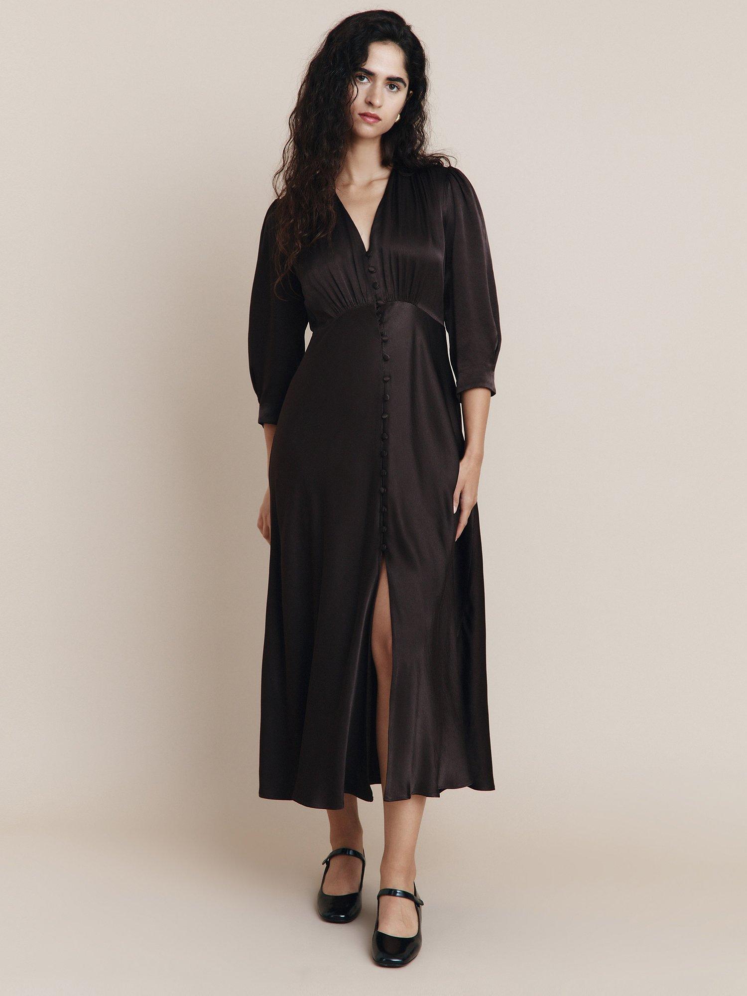 Ghost Madison Satin Midi Dress