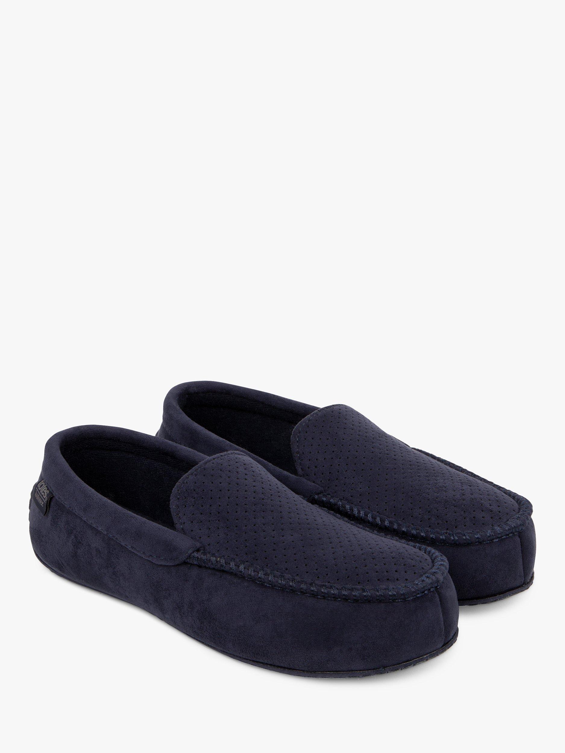 Product image 5 of 6, which shows totes Airtex Suedette Moccasin Slippers, Navy, 8