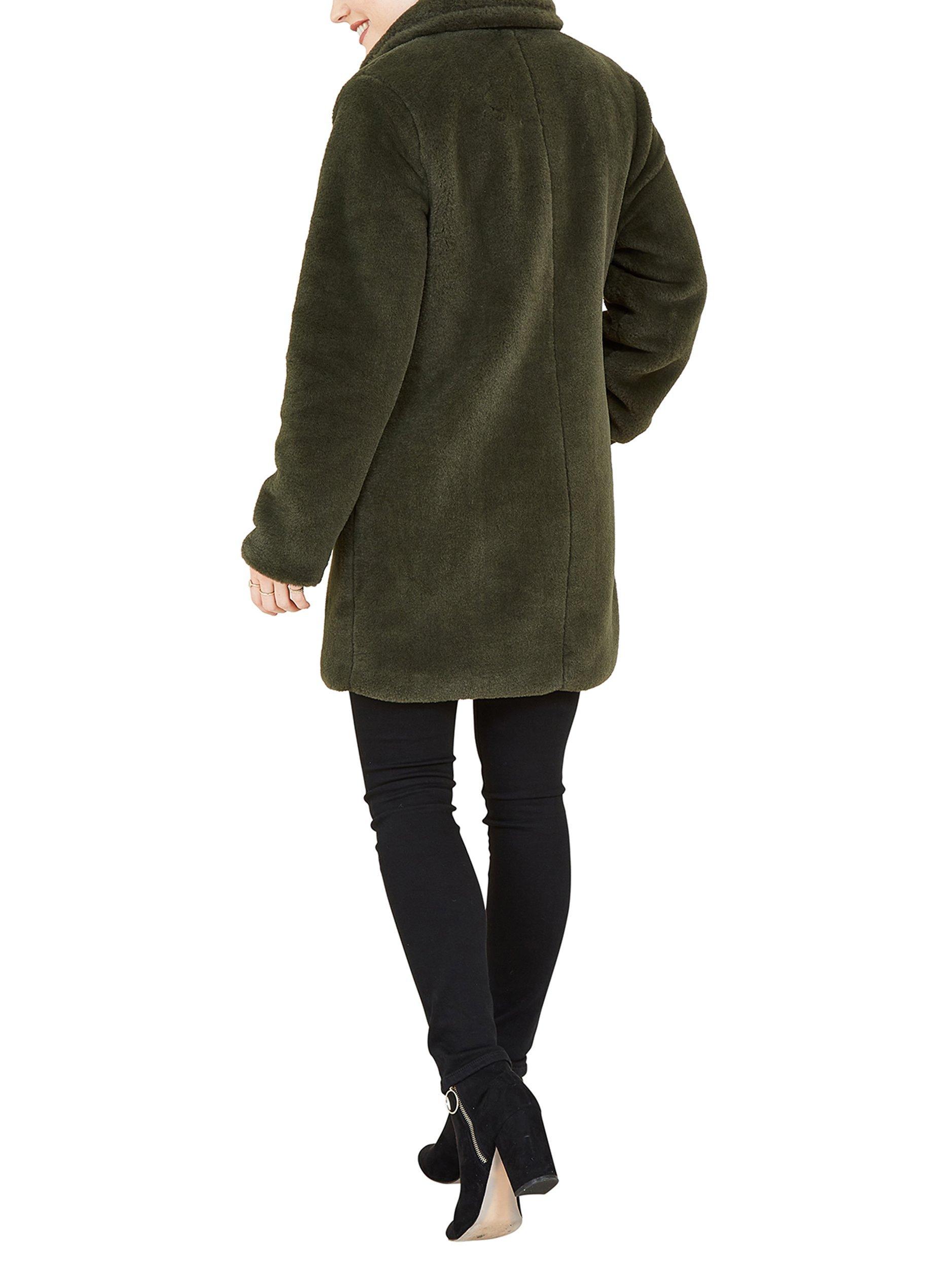 Khaki fur coat deals