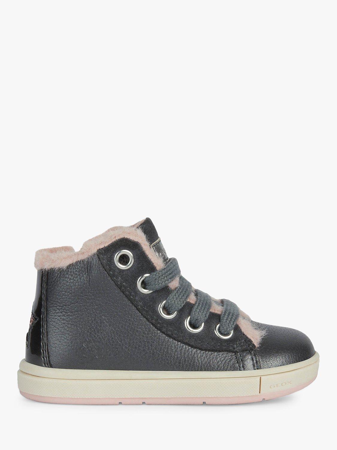 Geox Kids' Trottola Faux Fur Lined High Top Trainers