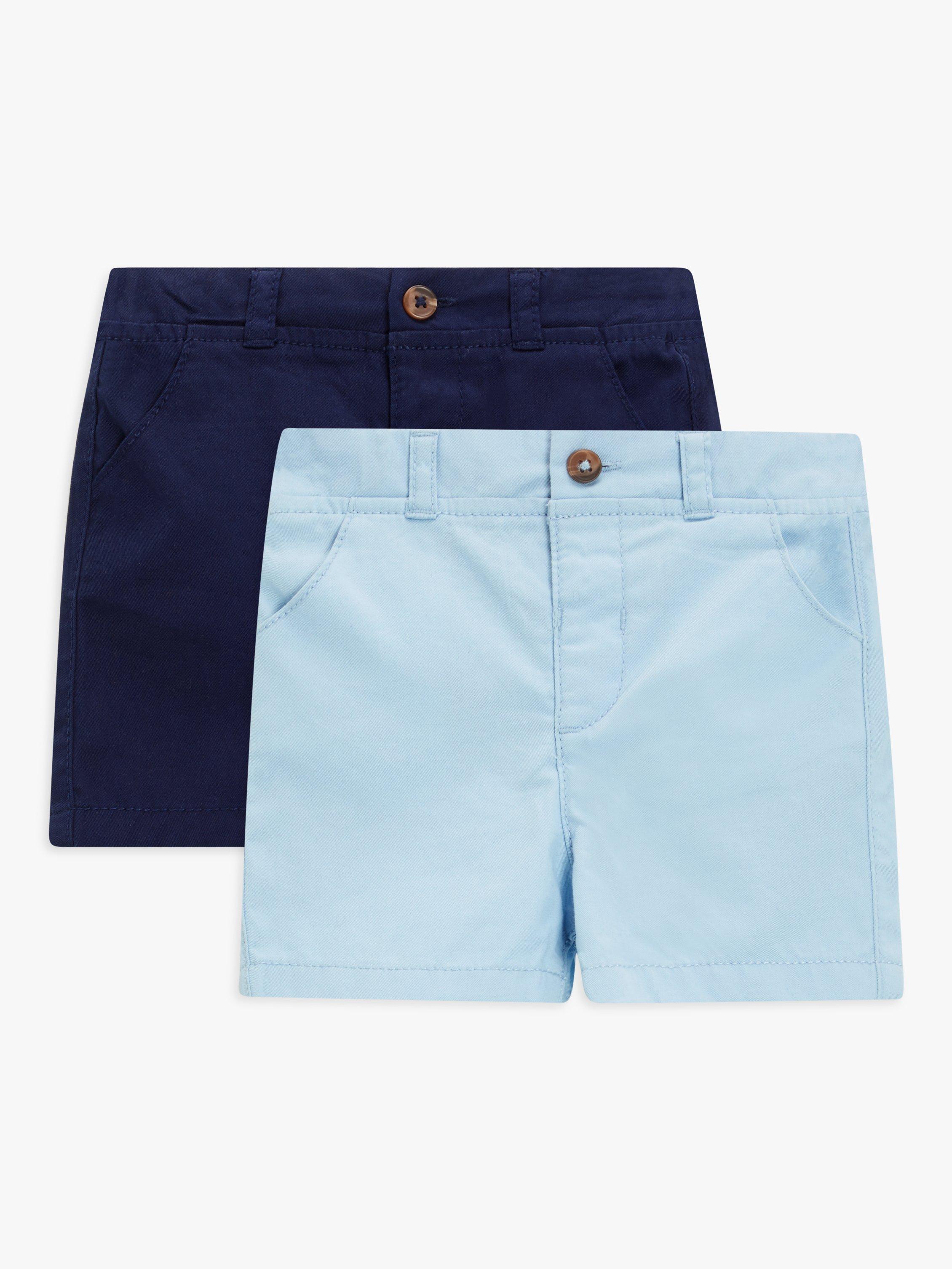 John Lewis Heirloom Collection Baby Chino Short, Pack of 2, Blue