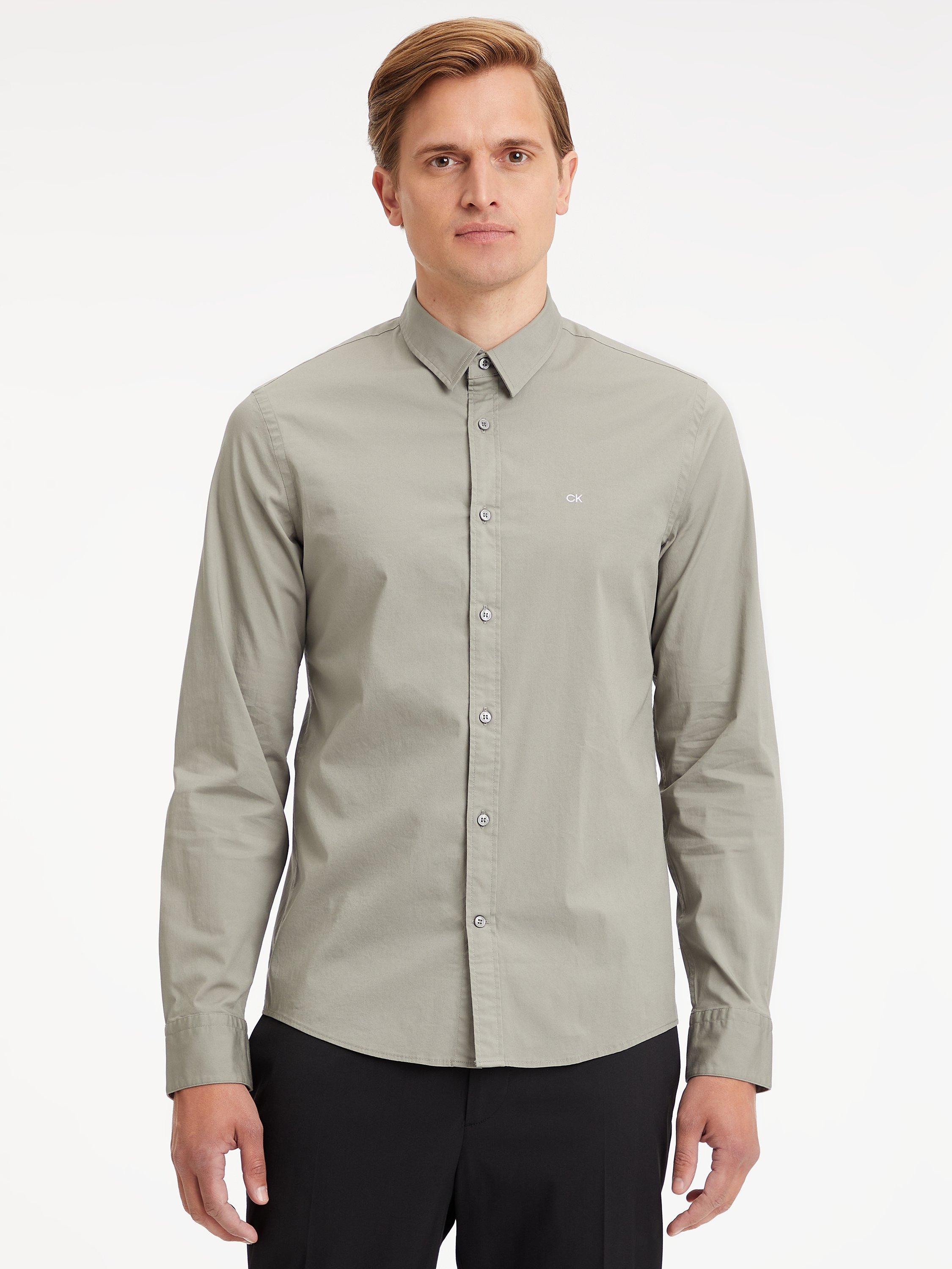 Calvin Klein Poplin Slim Fit Shirt, Moon Mist