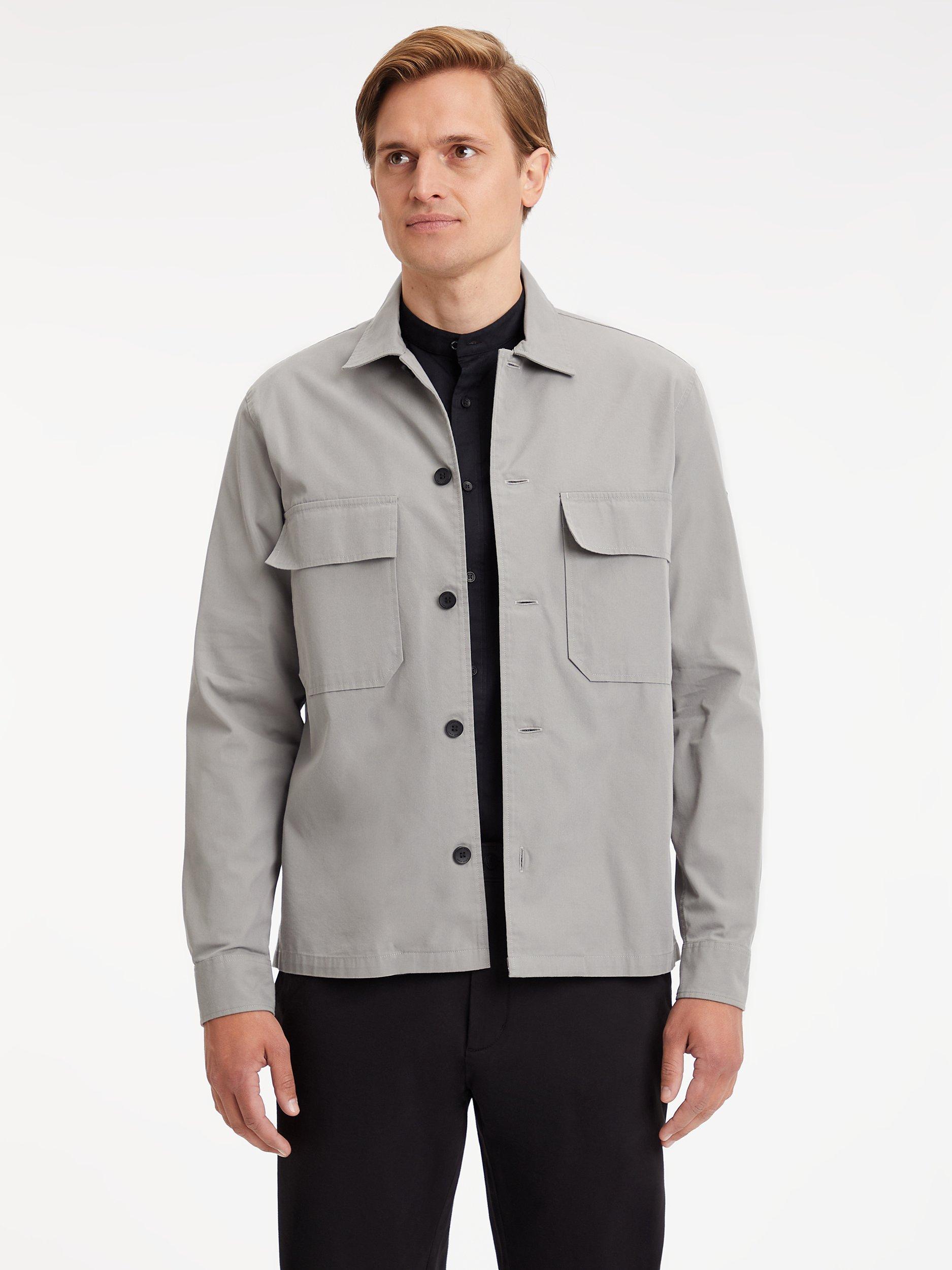 Product image 1 of 5, which shows Calvin Klein Utility Overshirt, Moon Mist, XS