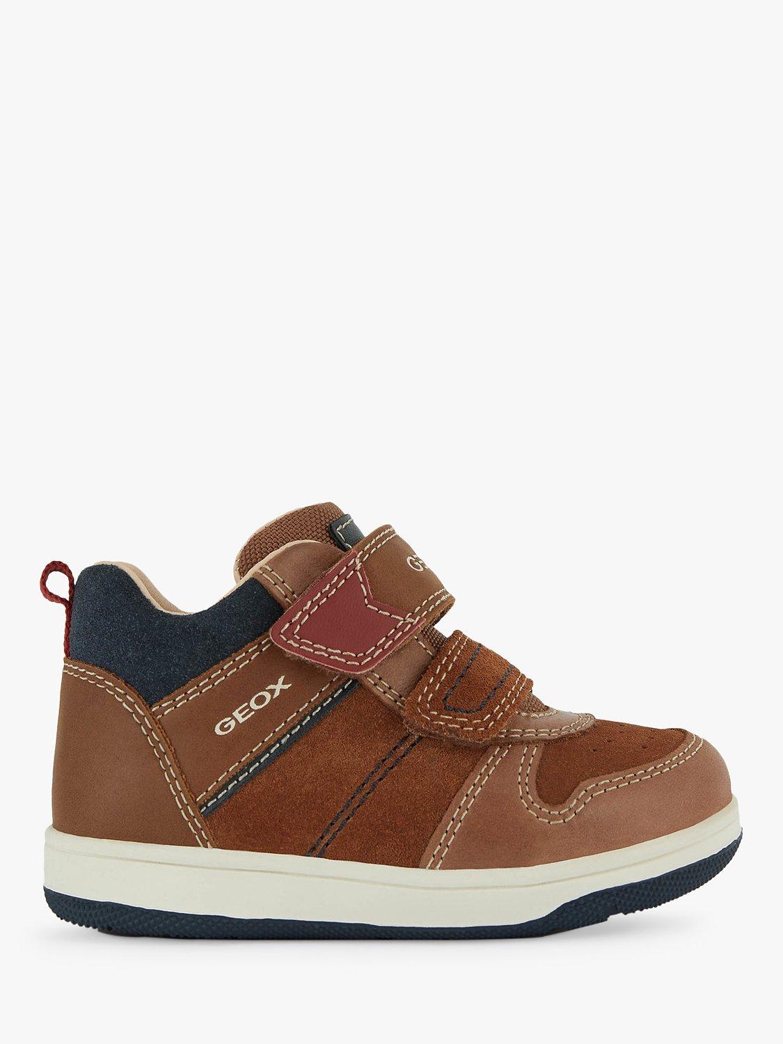 Geox Kids' New Flick High Top Trainers, Lt Brown/Navy       