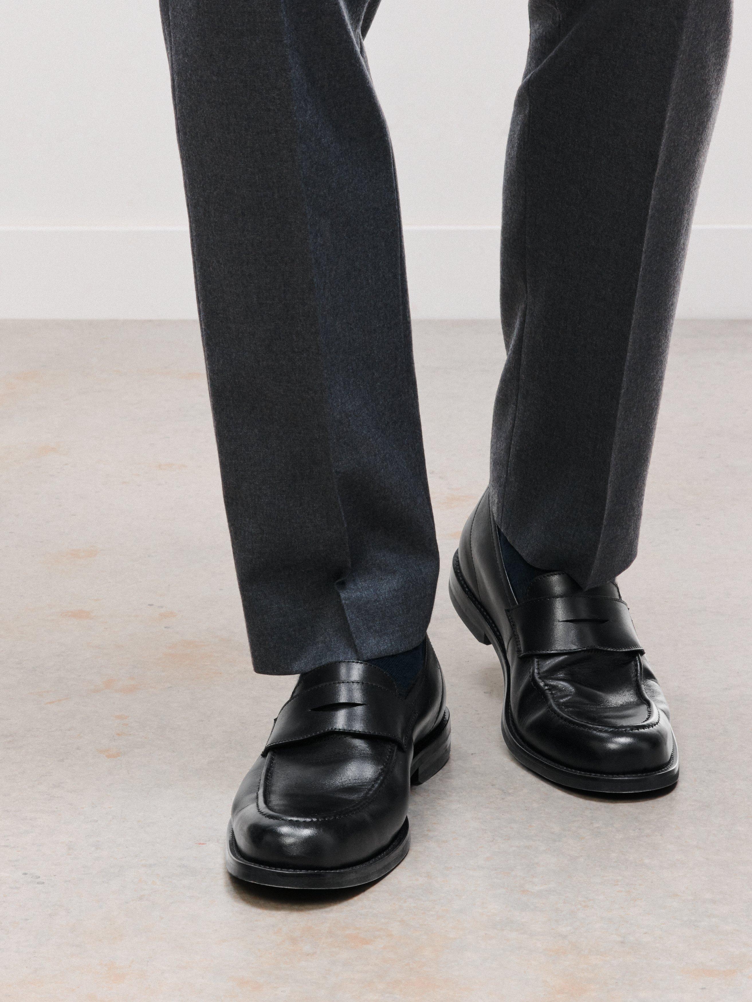 Product image 2 of 5, which shows John Lewis Men's Leather Loafers, Black, 7