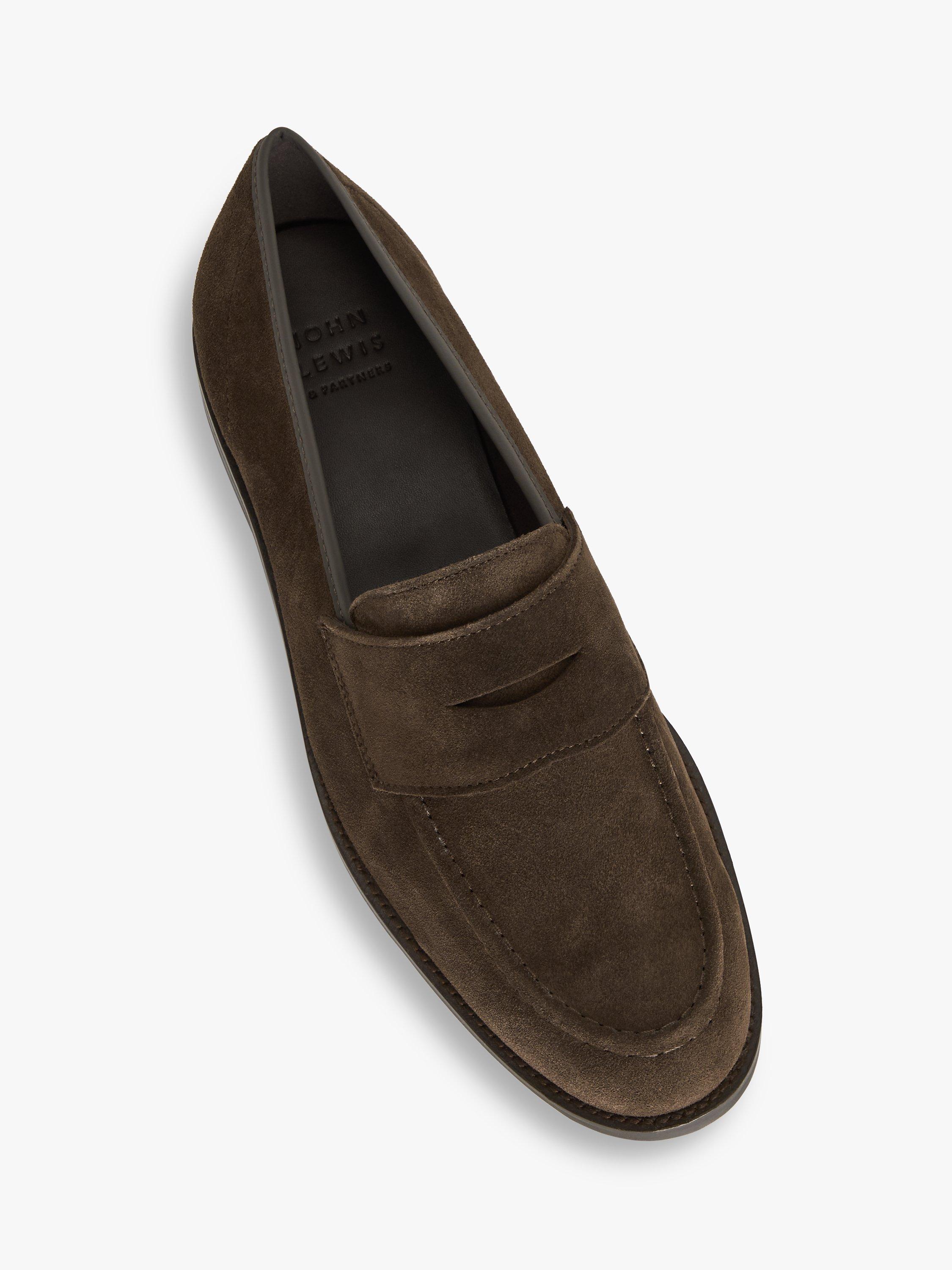 John Lewis Men's Suede Loafers, Brown, 7