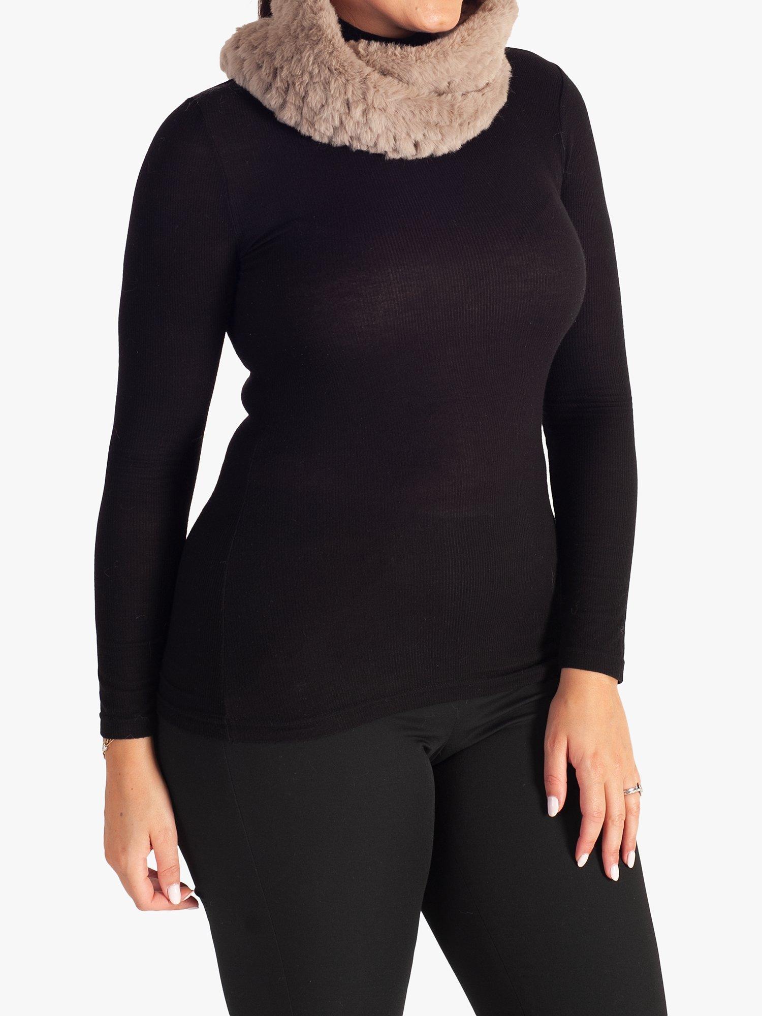 chesca Faux Fur Snood, Pebble, One Size