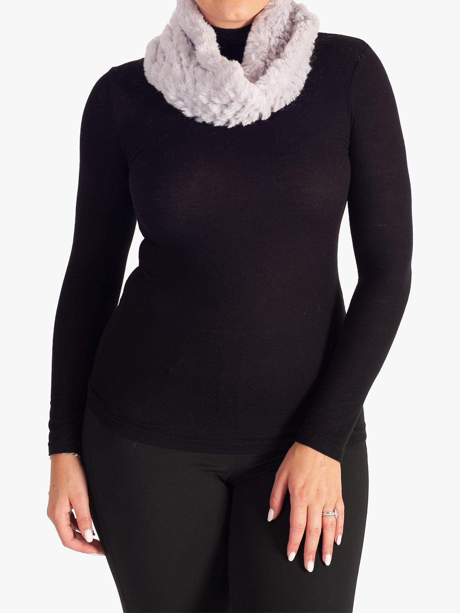 Product image 1 of 2, which shows chesca Faux Fur Snood, Soft Grey, One Size
