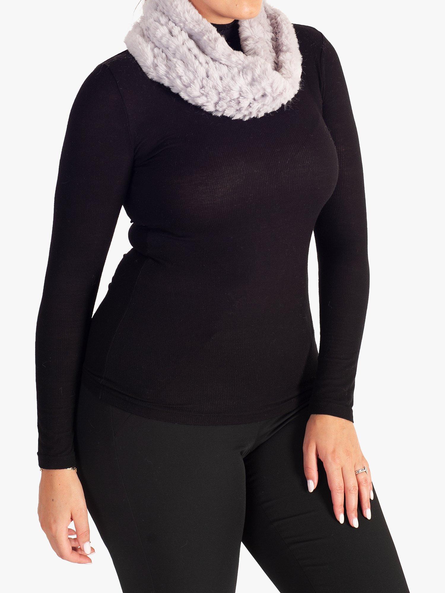 Product image 2 of 2, which shows chesca Faux Fur Snood, Soft Grey, One Size