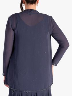 chesca Beaded Trim Georgette Shrug - view 2, Violetta