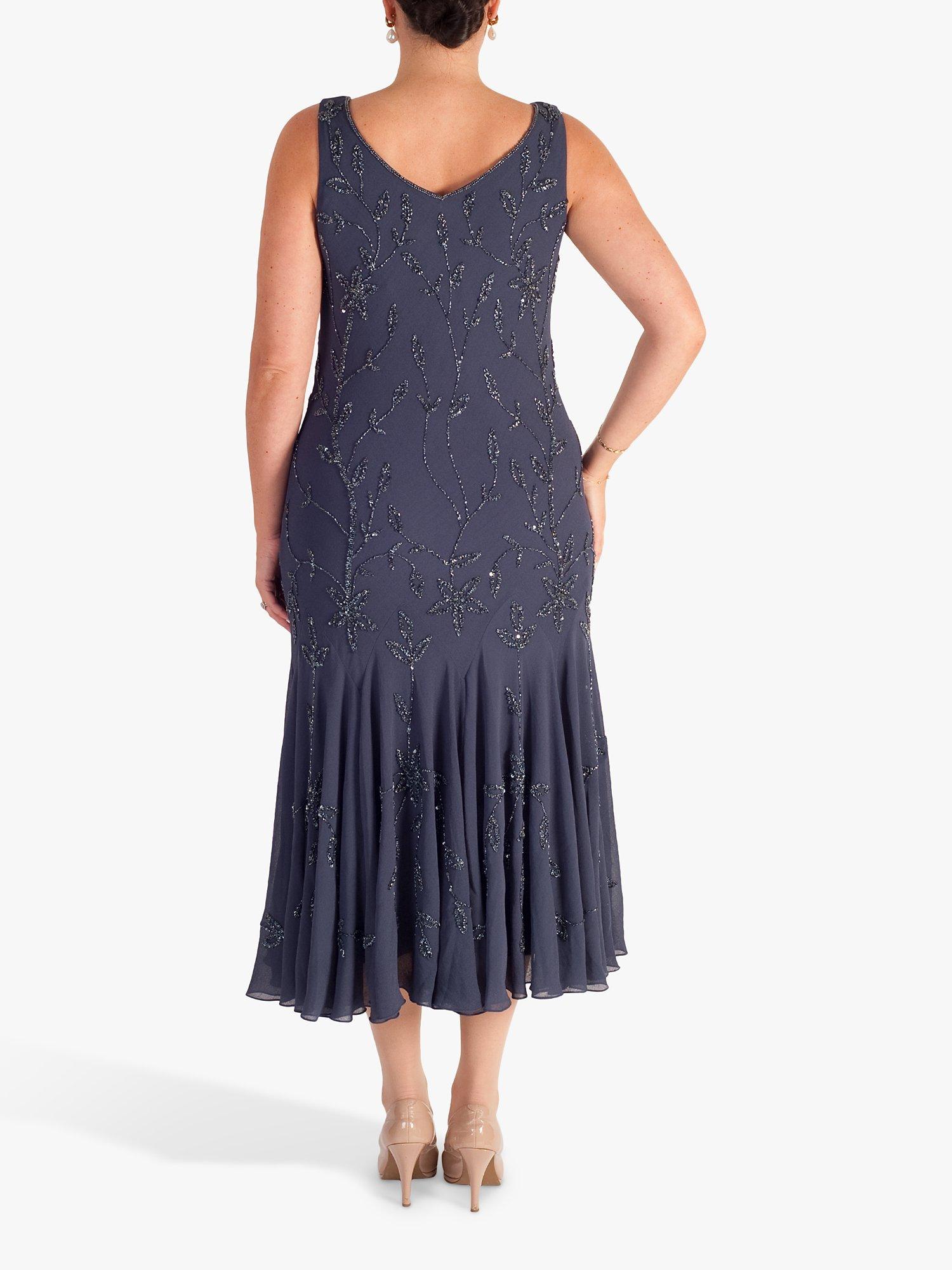 Product image 2 of 6, which shows chesca Floral Beaded Georgette Midi Dress, Violetta, 12