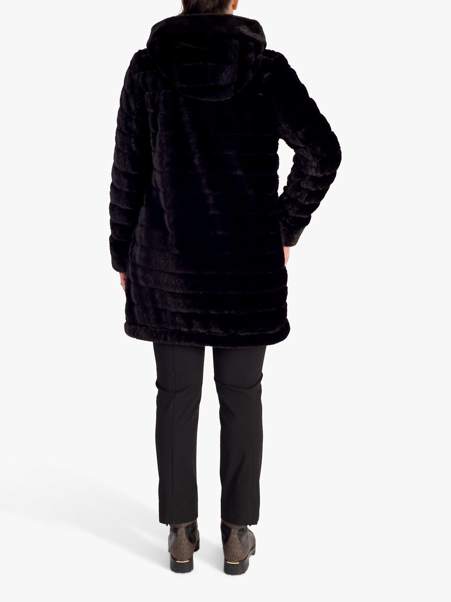 Product image 5 of 6, which shows chesca Animal Spot Print Reversible Faux Fur Coat, Brown/Black, 18-20