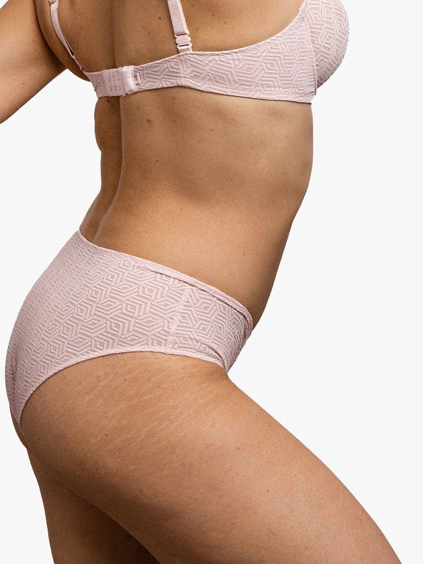 Nudea Geometric Hipster Knickers, Blush Pink, XS