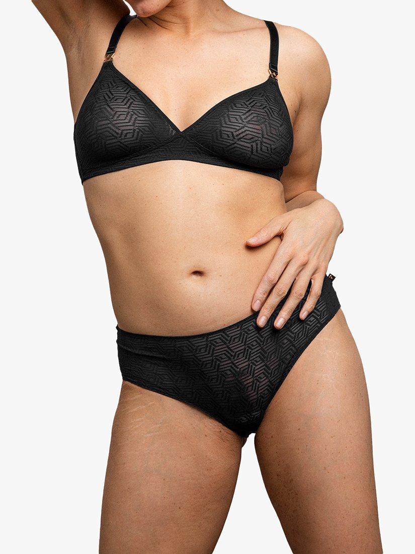 Nudea Geometric Hipster Knickers, Black