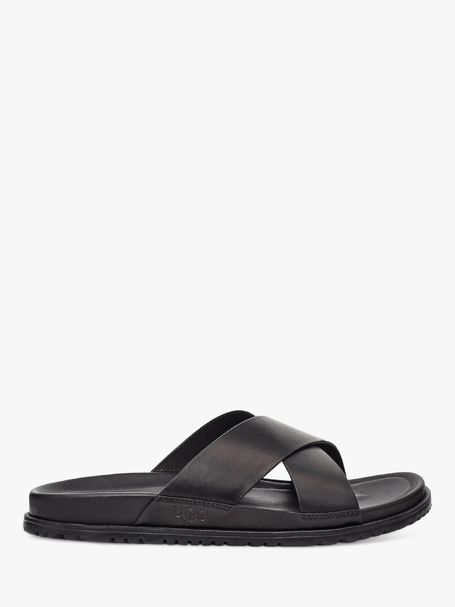 UGG Wainscott Leather Sliders, Black