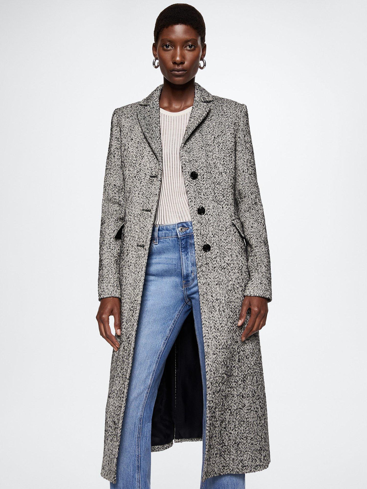 Mango Dalmata Textured Coat White